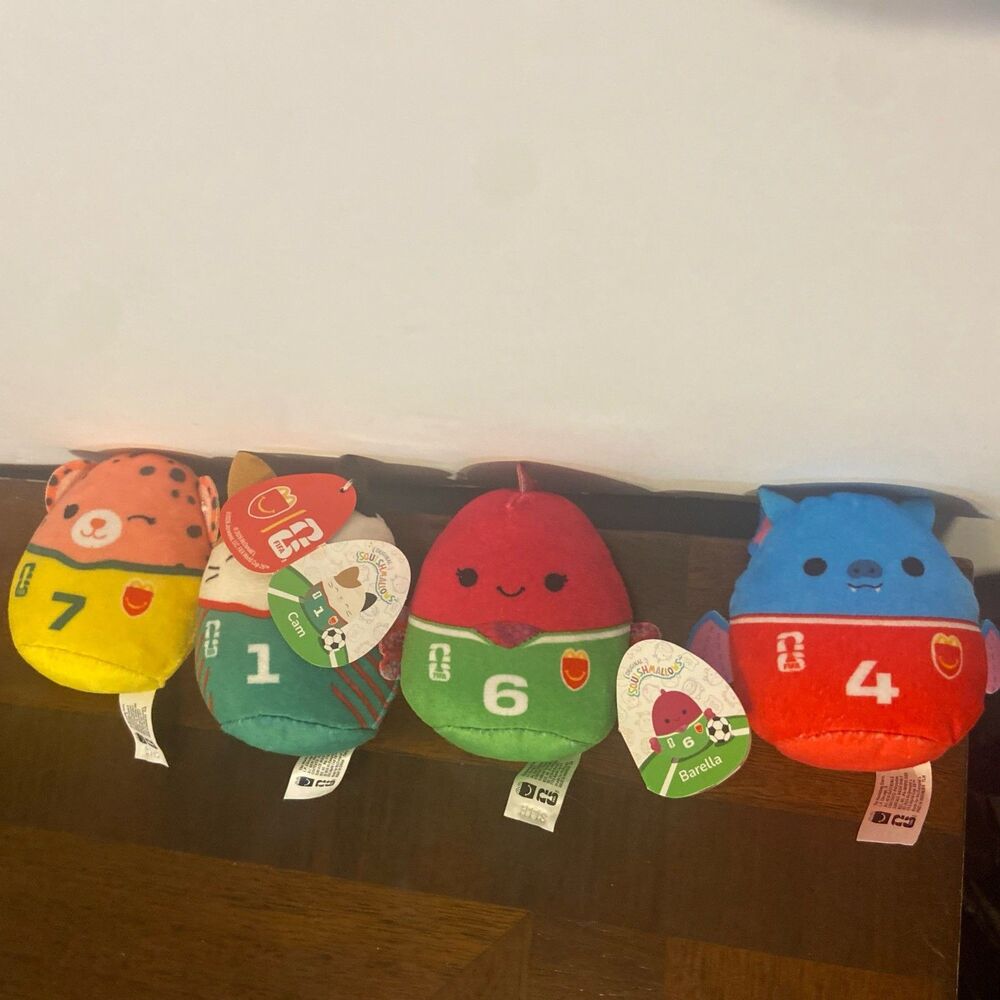 McDonalds FIFA World Cup 2026 Squishmallows 4 Pack Lot Cam Boyle Barella Nya